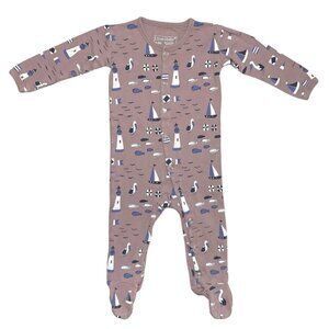 L'ovedbaby Nautical Footie Overall Mauve 6-9 Mons